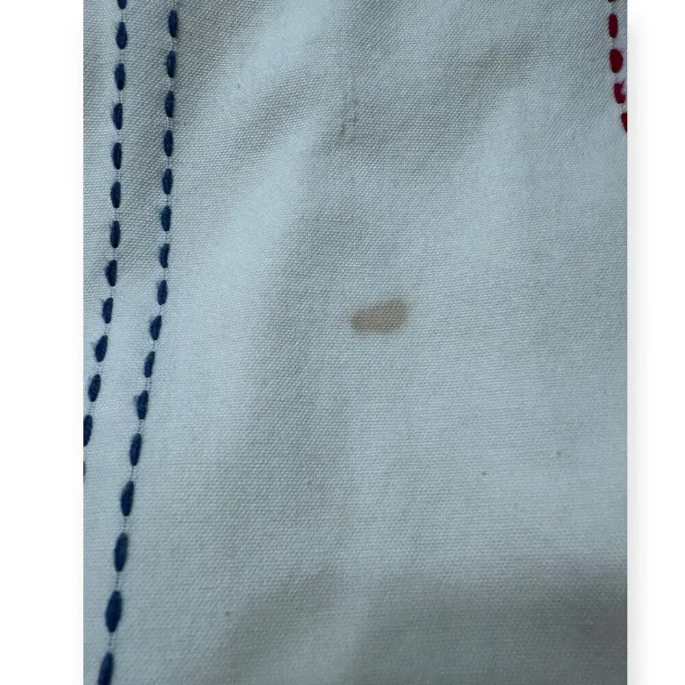 Pottery Barn Kids Pickstitch Curtain Red and Blue  44 x 63